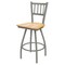Holland Bar Stool Co 25" Swivel Counter Stool, Nickel Finish, Nat Oak Seat X810 - alternate 1